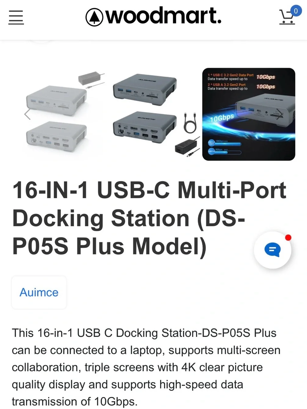 USB-C Docking Station 16-in-1 4K Triple Display - Silver